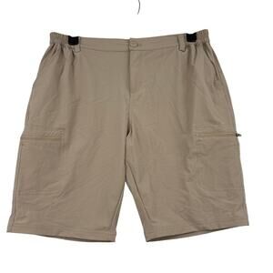 Willit Womens Cargo Shorts Size XL Khaki Tan Hiking Quick Dry Nylon Stretch